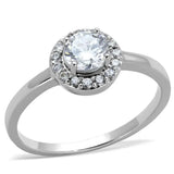 3W863 - Rhodium Brass Ring with AAA Grade CZ in Clear - Alamode - Flyclothing LLC