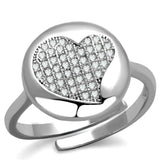 3W864 - Rhodium Brass Ring with AAA Grade CZ in Clear - Alamode - Flyclothing LLC
