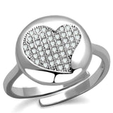 3W864 - Rhodium Brass Ring with AAA Grade CZ  in Clear - Alamode