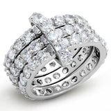 3W875 - Rhodium Brass Ring with AAA Grade CZ in Clear - Alamode - Flyclothing LLC