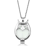 3W916 - Rhodium Brass Magnifier pendant with Top Grade Crystal in Clear - Alamode - Flyclothing LLC