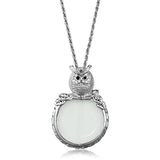 3W917 - Rhodium Brass Magnifier pendant with Top Grade Crystal in Clear - Alamode - Flyclothing LLC