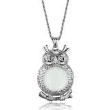 3W919 - Rhodium Brass Magnifier pendant with Top Grade Crystal in Clear - Alamode - Flyclothing LLC