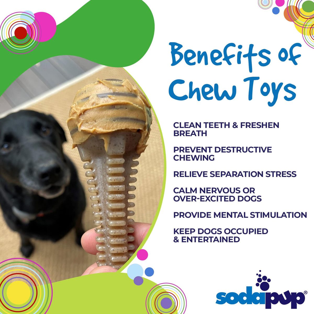 Honey Bone Dental Tower Nylon Chew Toy for Aggressive Chewers | USA Made - SodaPup/True Dogs, LLC - Flyclothing LLC