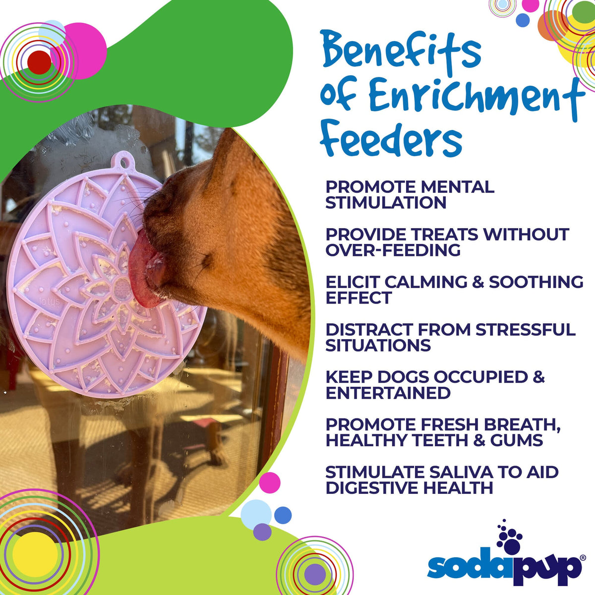 Lotus Design emat - Enrichment Lick Mat For Dogs and Cats - With Suction Cups | USA Made - SodaPup/True Dogs, LLC - Flyclothing LLC