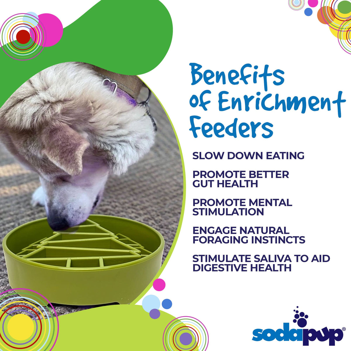 Pine Tree Christmas eBowl Deep Slow Feeder Dog Bowl for Enrichment | USA Made - SodaPup/True Dogs, LLC - Flyclothing LLC