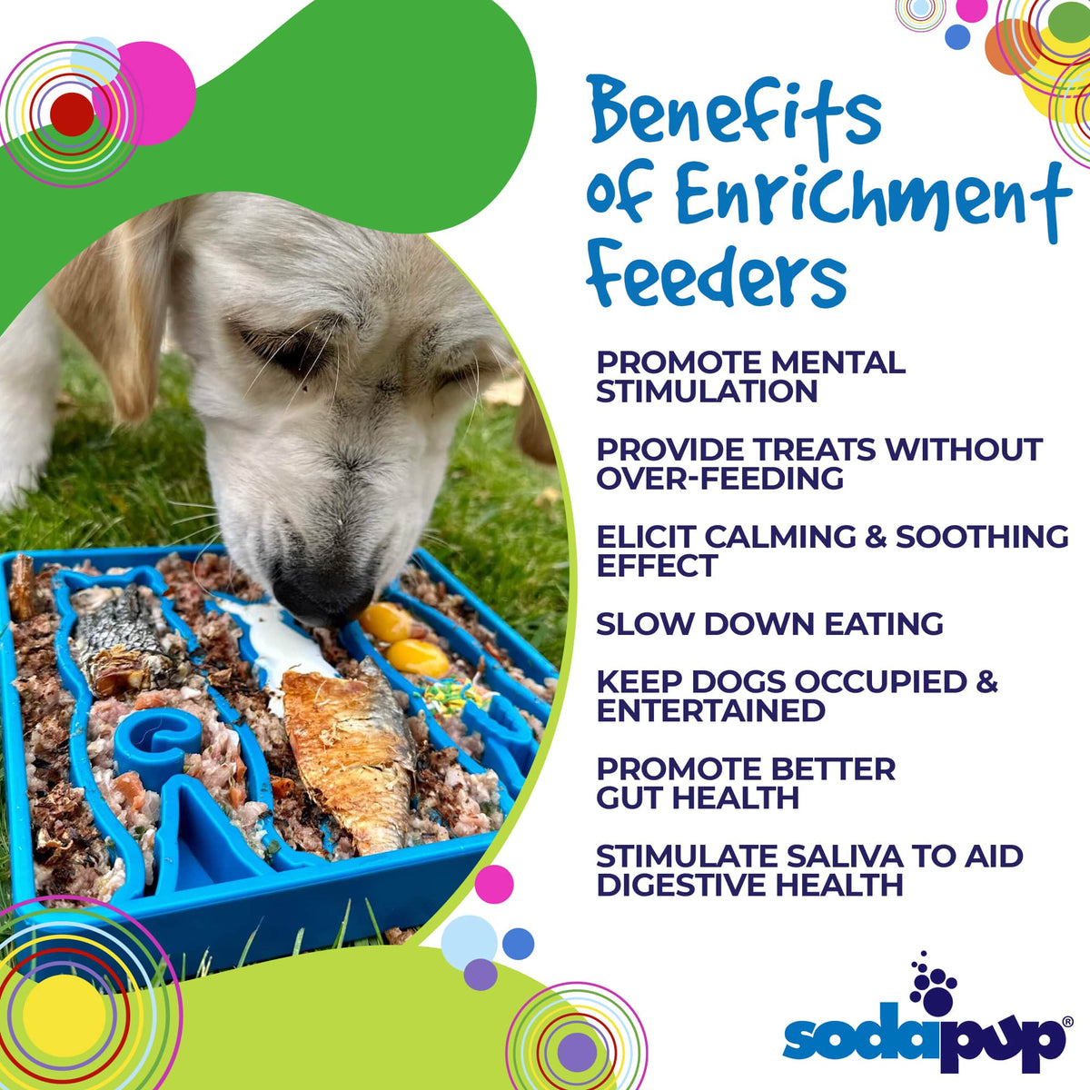 Waiting Dogs eTray - Shallow Slow Feeder Bowl for Enrichment | USA Made - SodaPup/True Dogs, LLC - Flyclothing LLC