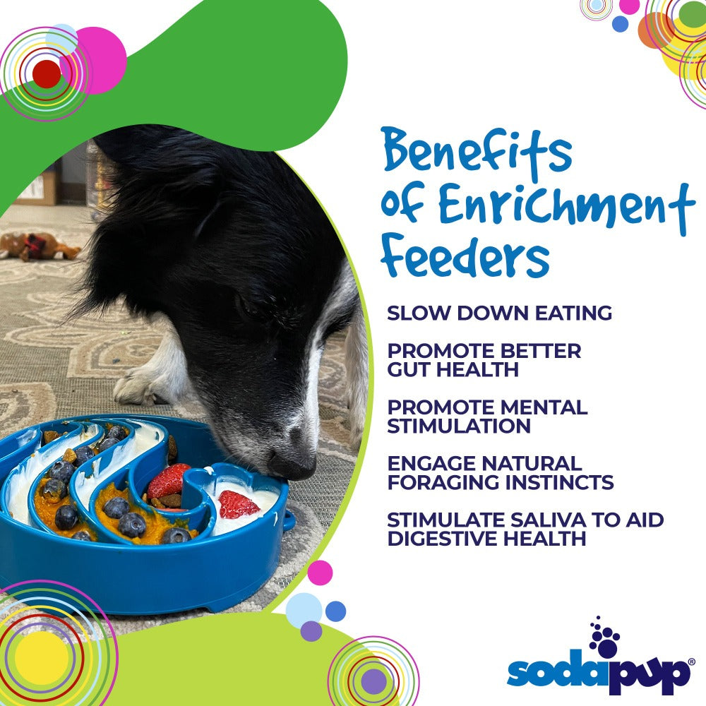 Wave eBowl Deep Slow Feeder Dog Bowl for Enrichment | Made in USA - SodaPup/True Dogs, LLC - Flyclothing LLC