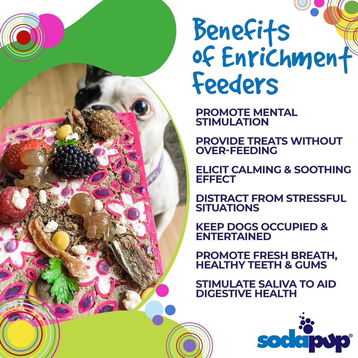 Flower Power emat - Enrichment Lick Mat for Dogs and Cats | Flower Design | USA Made - SodaPup/True Dogs, LLC - Flyclothing LLC
