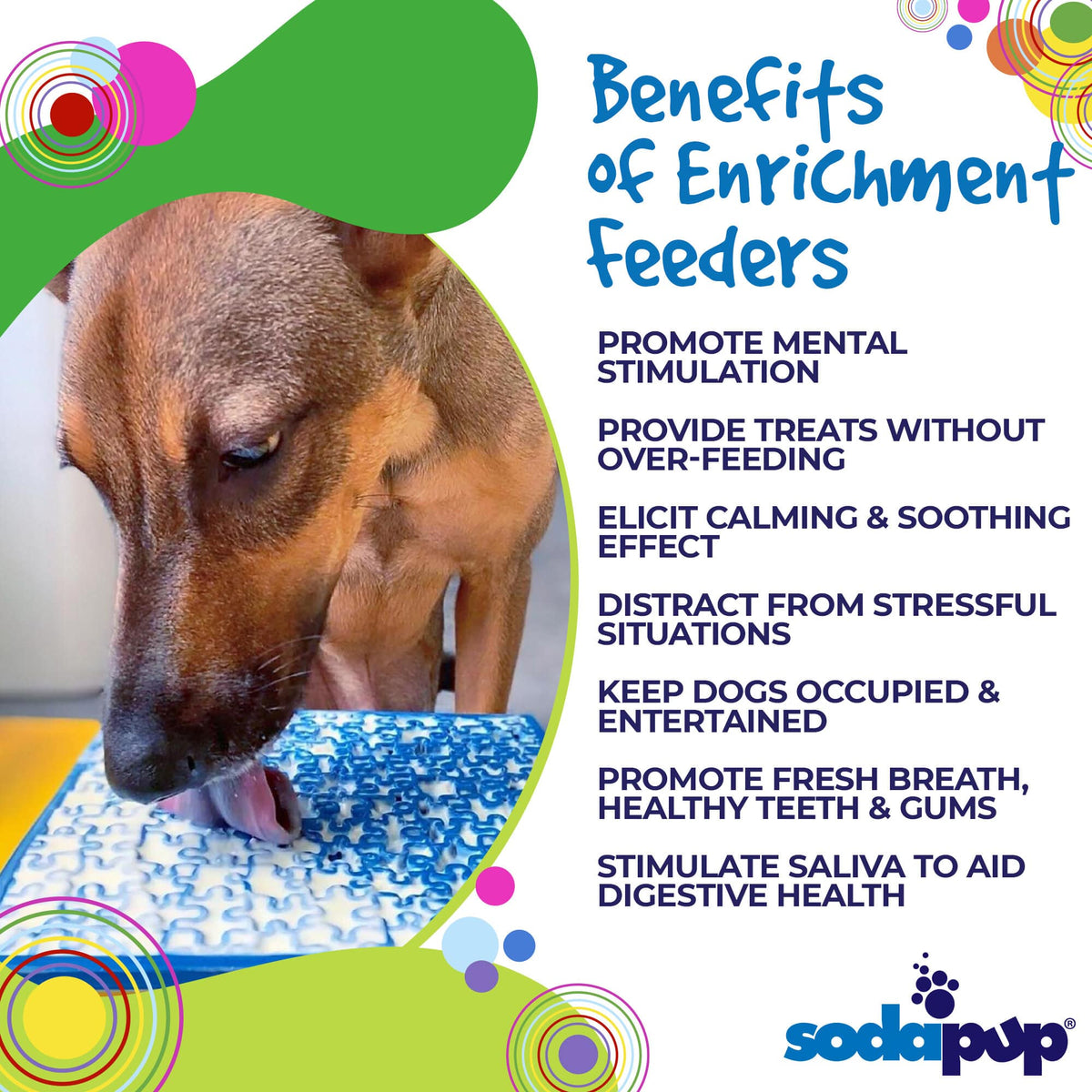 Jigsaw Puzzle eMat - Enrichment Lick Mat for Dogs and Cats | eMat Enrichment Toy for Anxiety Relief | USA Made - SodaPup/True Dogs, LLC - Flyclothing LLC