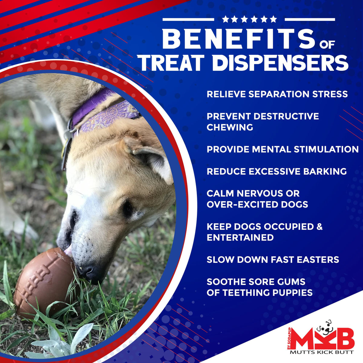 Football Dog Chew Toy & Treat Dispenser - USA Made | SodaPup - SodaPup/True Dogs, LLC - Flyclothing LLC