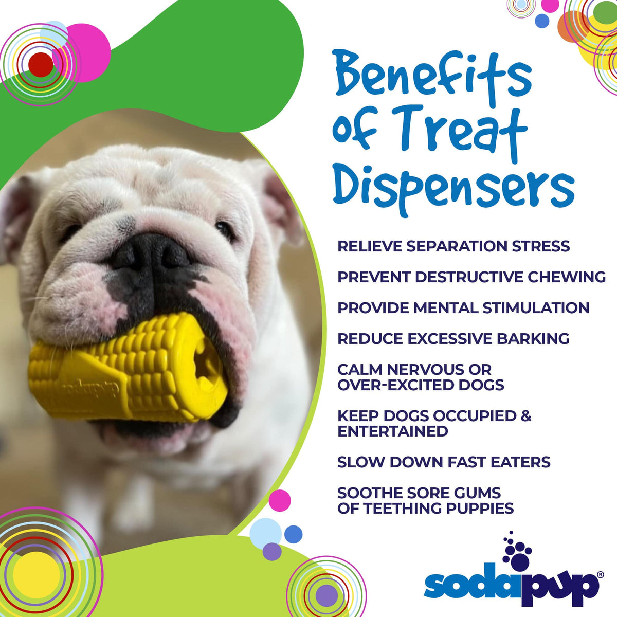 Corn on the Cob Dog Toy - Durable Rubber Treat Dispenser | USA Made - SodaPup/True Dogs, LLC - Flyclothing LLC