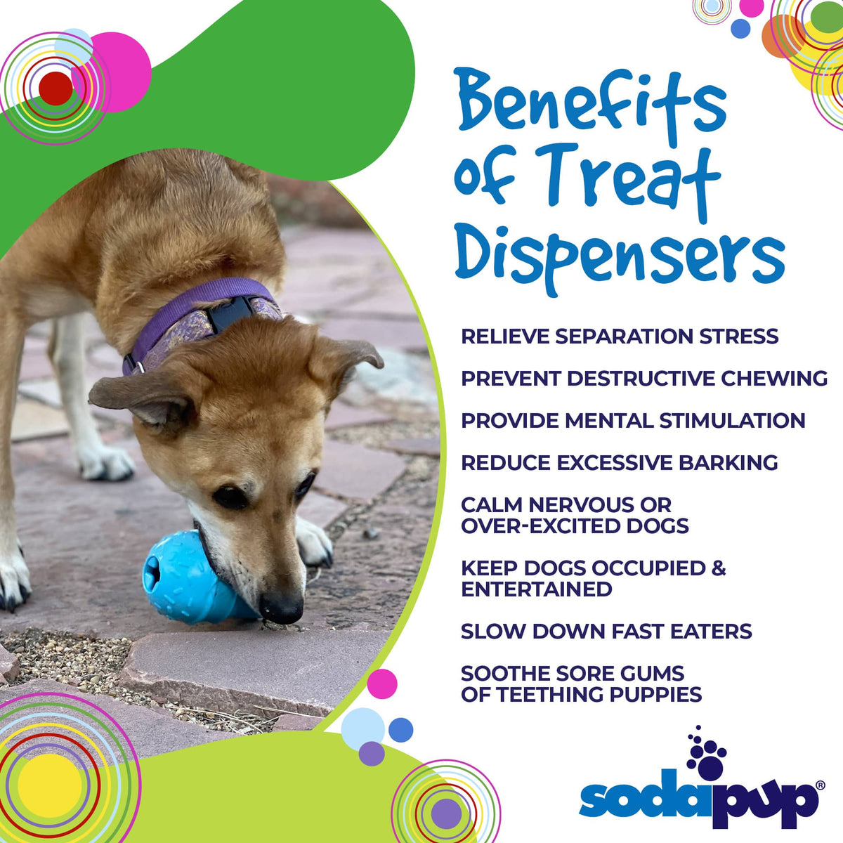 Ice Cream Cone Rubber Dog Chew Toy | Treat Dispenser | USA Made | SodaPup - SodaPup/True Dogs, LLC - Flyclothing LLC