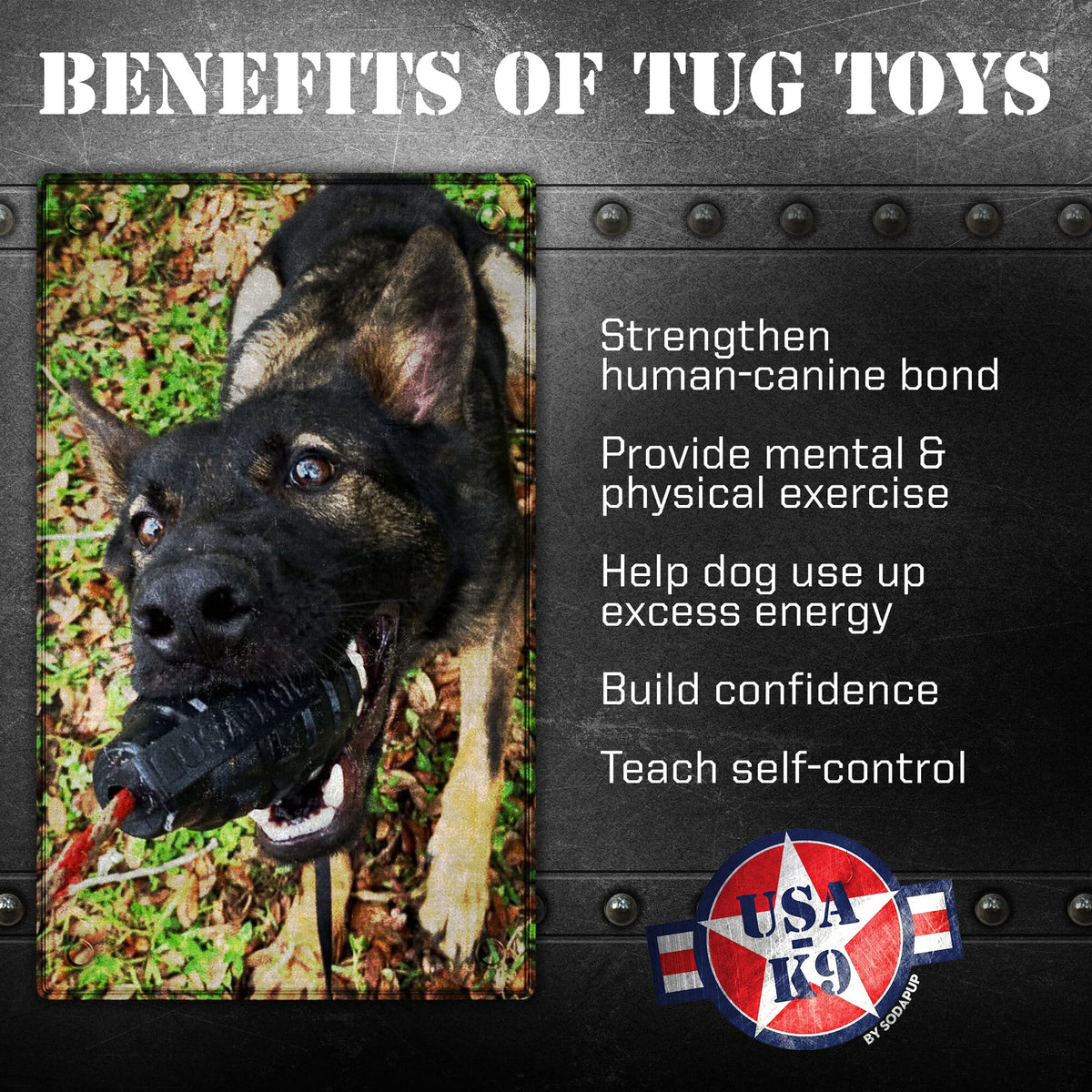 USA-K9 Magnum Grenade - Black Magnum Rubber Chew Toy for Extreme Chewers | USA Made - SodaPup/True Dogs, LLC - Flyclothing LLC