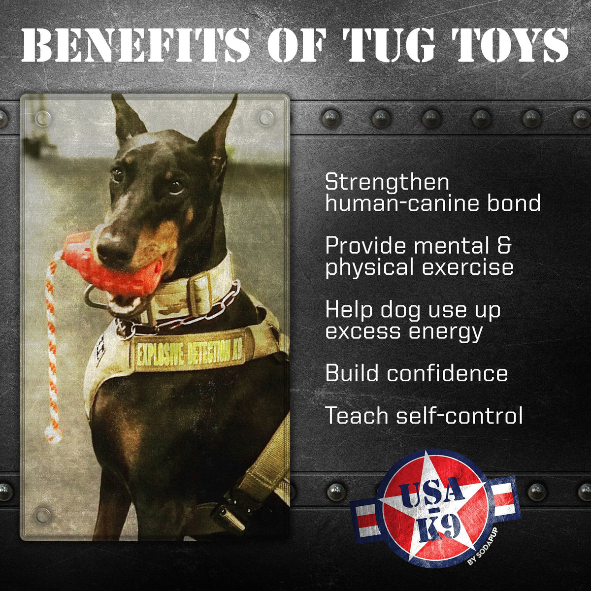 USA-K9 Grenade Rubber Dog Chew Toy | K9 Handler Reward Toy | USA Made - SodaPup/True Dogs, LLC - Flyclothing LLC