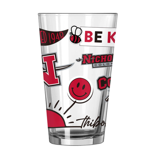 Nicholls State 16oz Native Pint Glass - Logo Brands - Flyclothing LLC