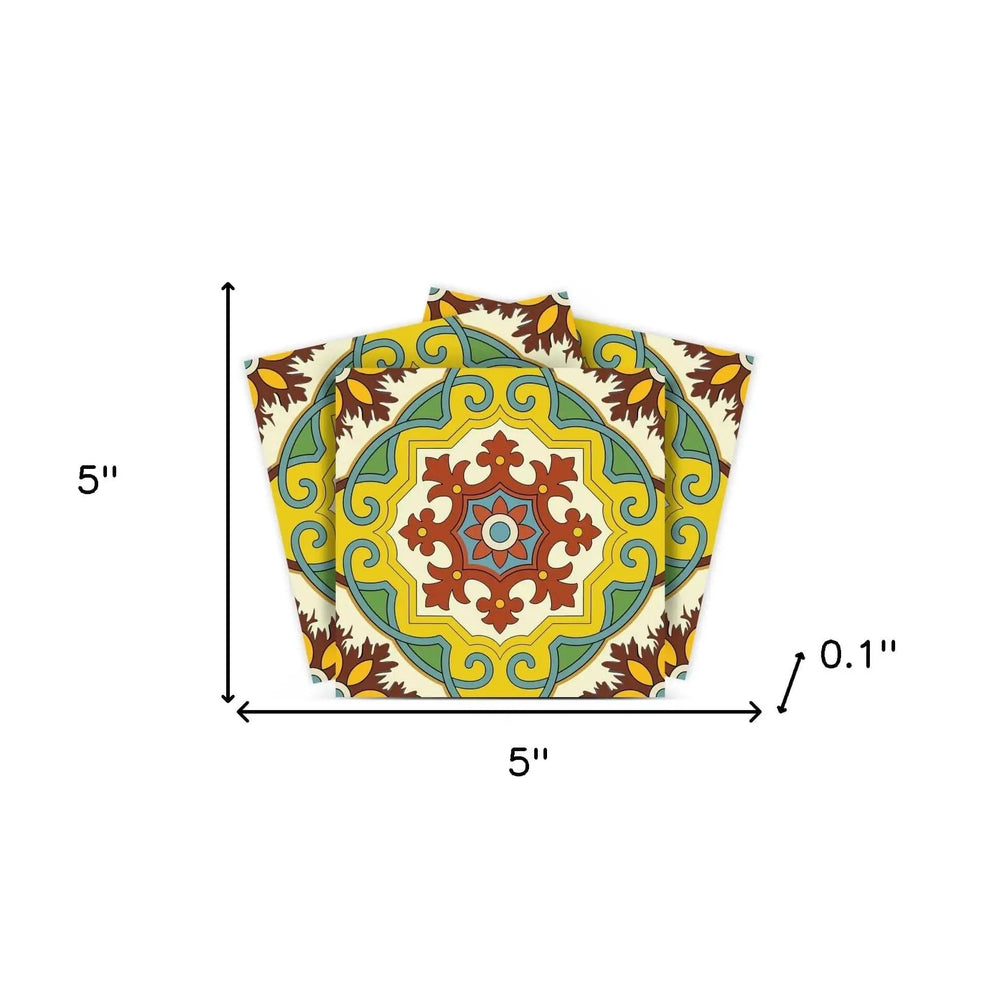 5" X 5" Fortuna Peel and Stick Removable Tiles - Homeroots