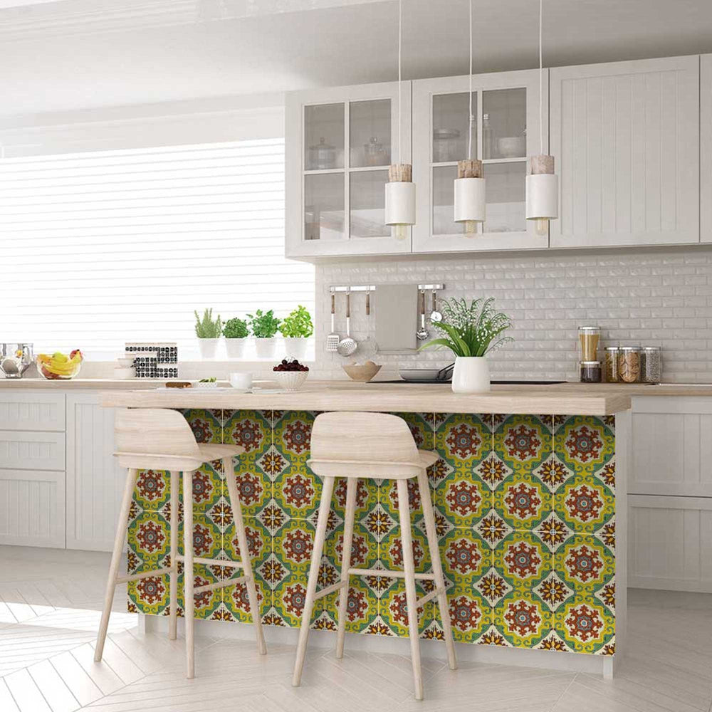 7" X 7" Fortuna Peel and Stick Removable Tiles - Homeroots