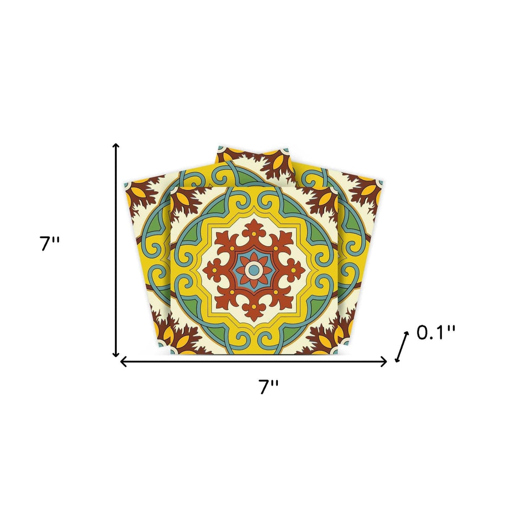 7" X 7" Fortuna Peel and Stick Removable Tiles - Homeroots