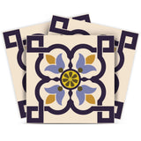 4" X 4" Azul Flora Peel and Stick Removable Tiles - Homeroots - Flyclothing LLC