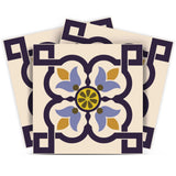 4" X 4" Azul Flora Peel and Stick Removable Tiles - Homeroots - Flyclothing LLC