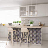 4" X 4" Azul Flora Peel and Stick Removable Tiles - Homeroots - Flyclothing LLC