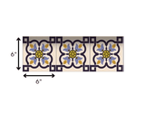 6" X 6" Azul Flora Peel and Stick Removable Tiles - Homeroots - Flyclothing LLC