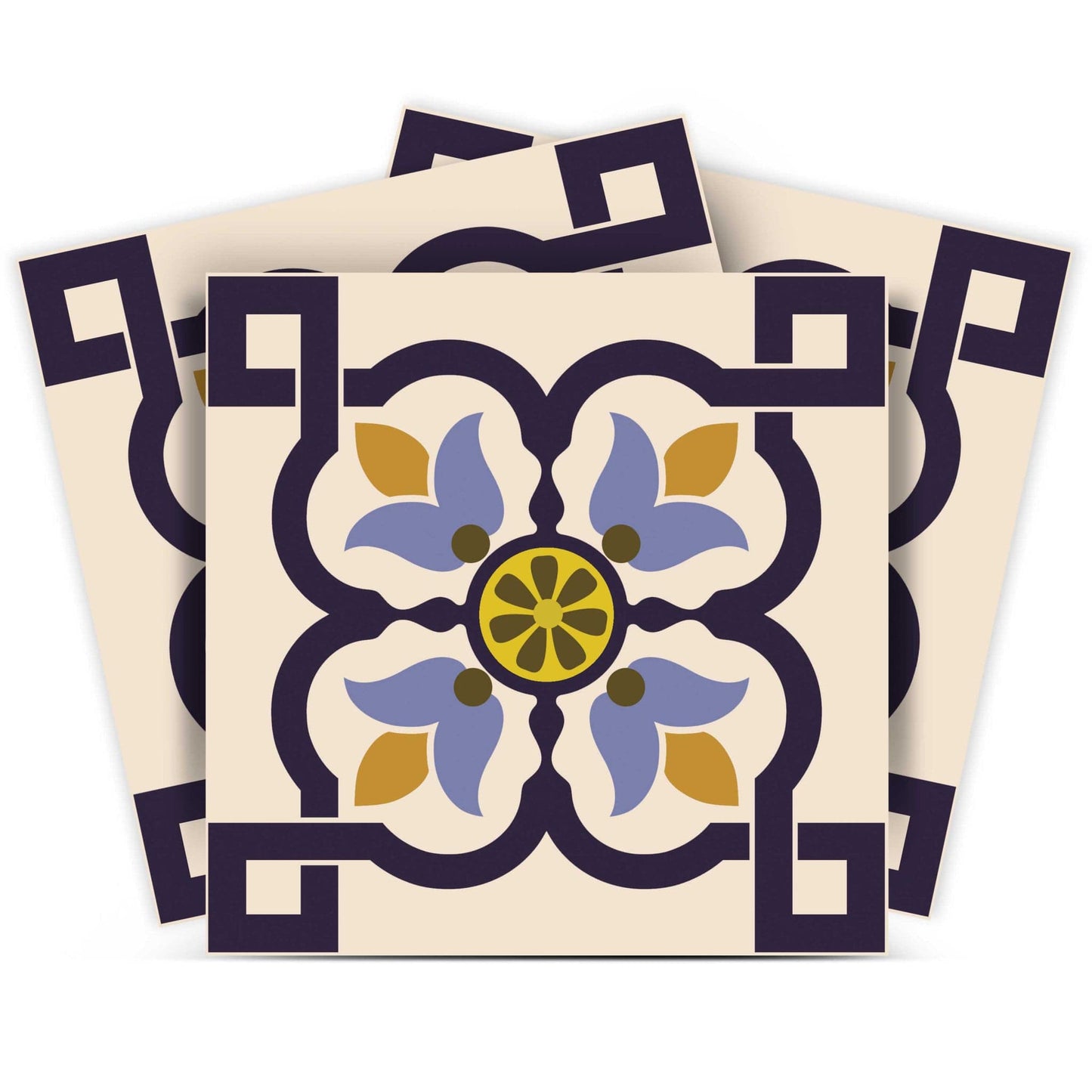 6" X 6" Azul Flora Peel and Stick Removable Tiles - Homeroots - Flyclothing LLC