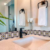 6" X 6" Azul Flora Peel and Stick Removable Tiles - Homeroots - Flyclothing LLC