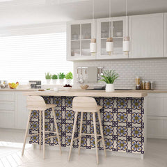 6" X 6" Azul Flora Peel and Stick Removable  Tiles - Homeroots