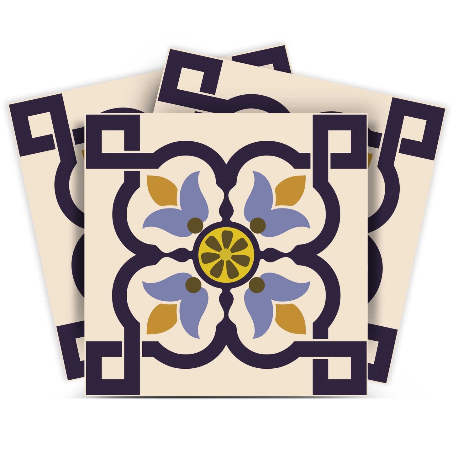 6" X 6" Azul Flora Peel and Stick Removable Tiles - Homeroots - Flyclothing LLC