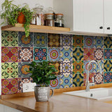 4" X 4" Auguri Flora Peel and Stick Removable Tiles - Homeroots - Flyclothing LLC