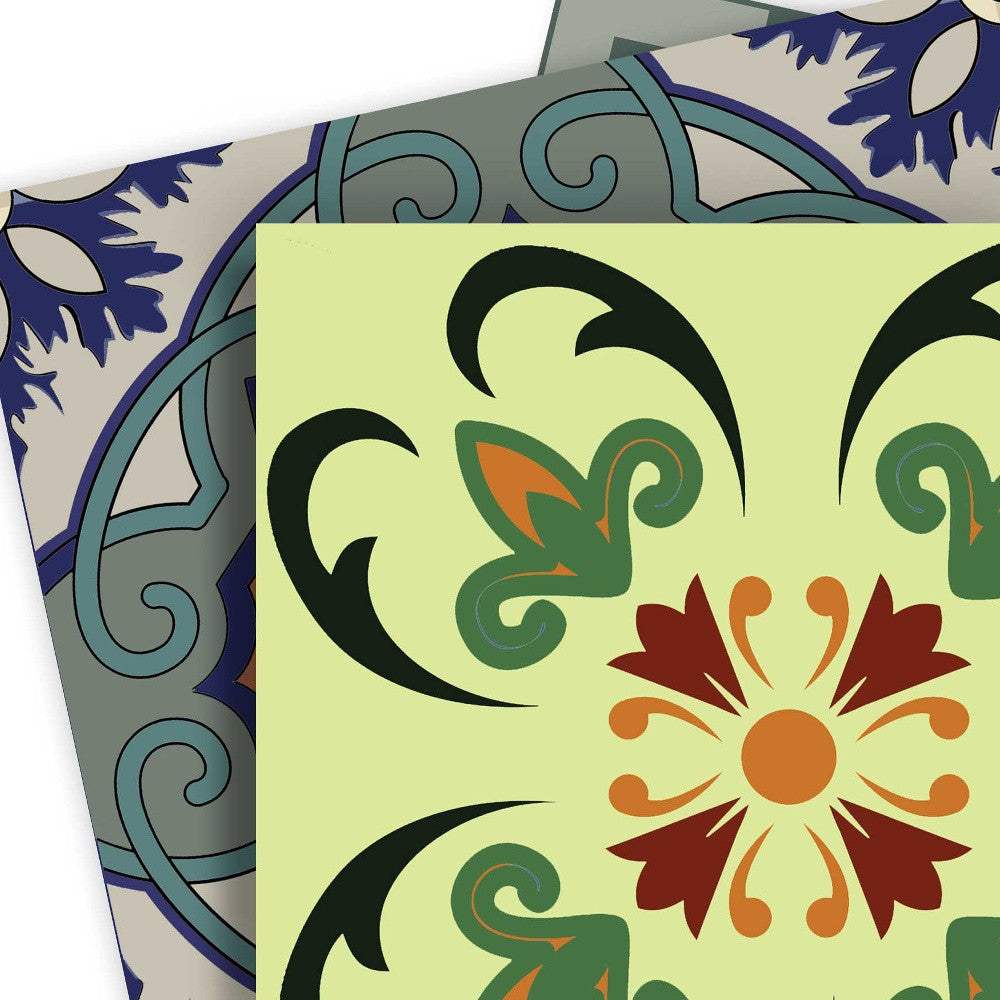 5" X 5" Auguri Flora Peel and Stick Removable Tiles - Homeroots - Flyclothing LLC
