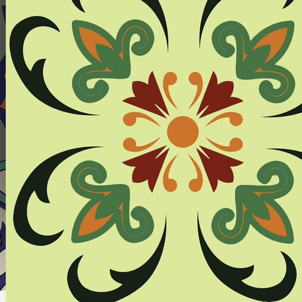 7" X 7" Auguri Flora Peel and Stick Removable Tiles - Homeroots - Flyclothing LLC