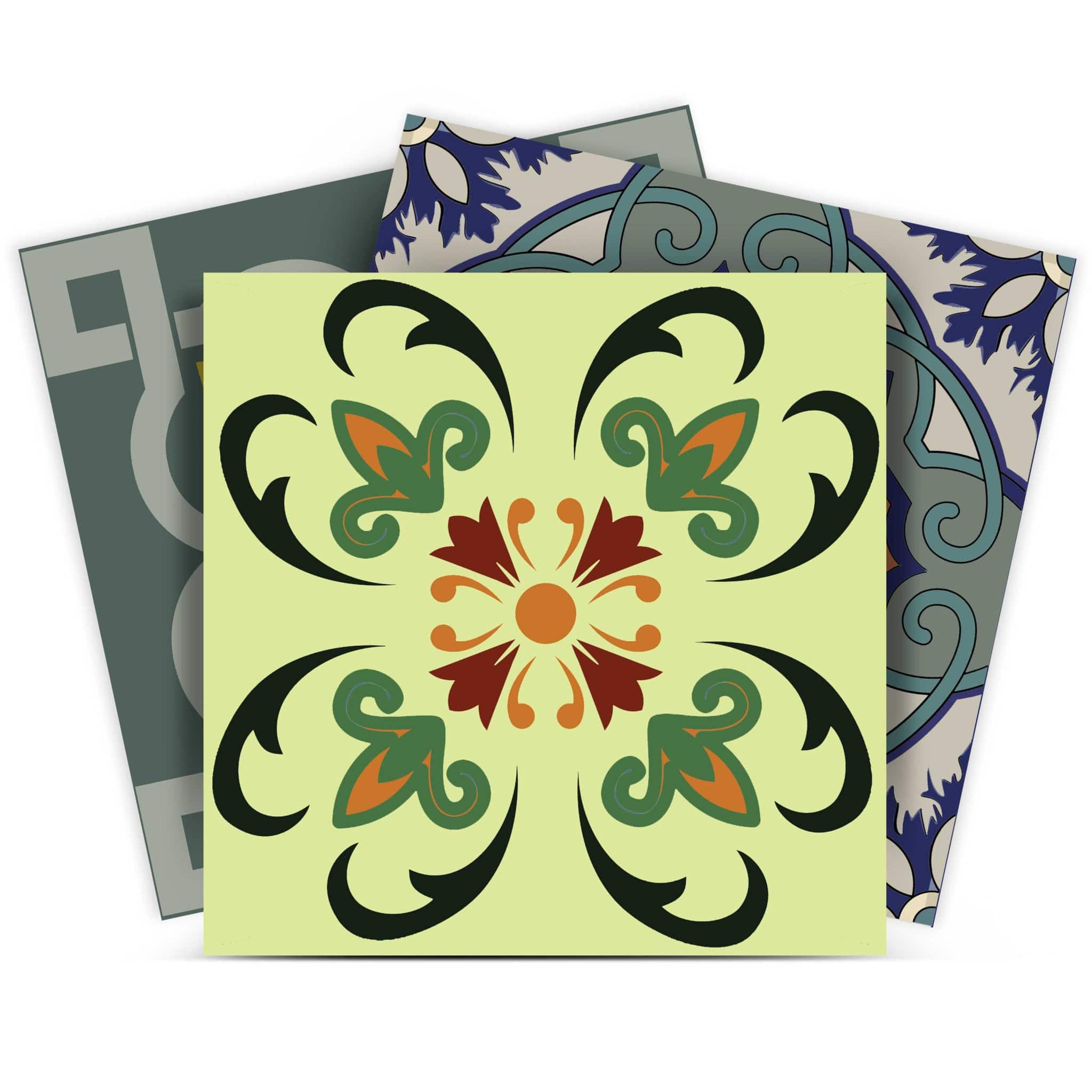 8" X 8" Auguri Flora Peel and Stick Removable Tiles - Homeroots - Flyclothing LLC