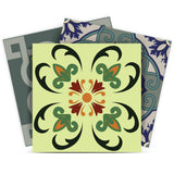 8" X 8" Auguri Flora Peel and Stick Removable  Tiles - Homeroots