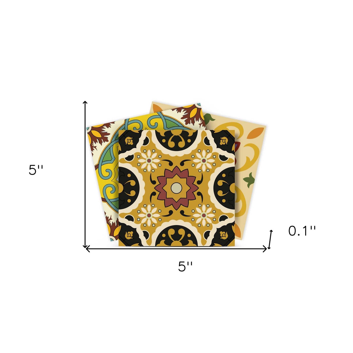 5" X 5" Auguri Mix Peel and Stick Removable Tiles - Homeroots - Flyclothing LLC