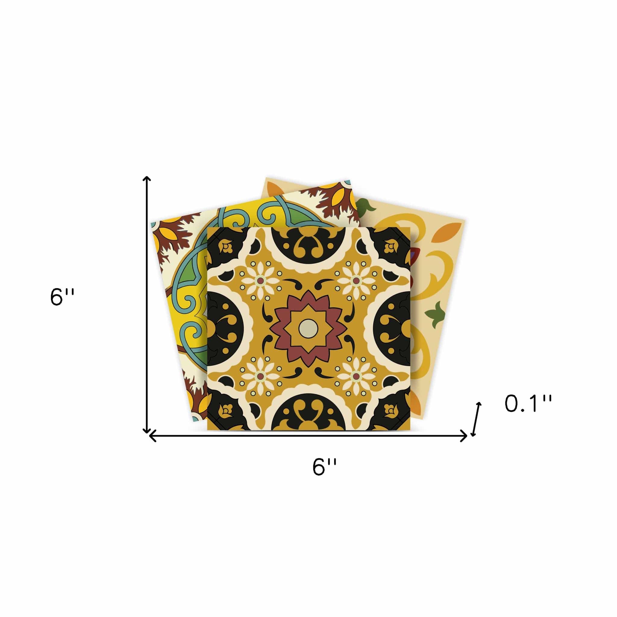 6" X 6" Auguri Mix Peel and Stick Removable  Tiles - Homeroots
