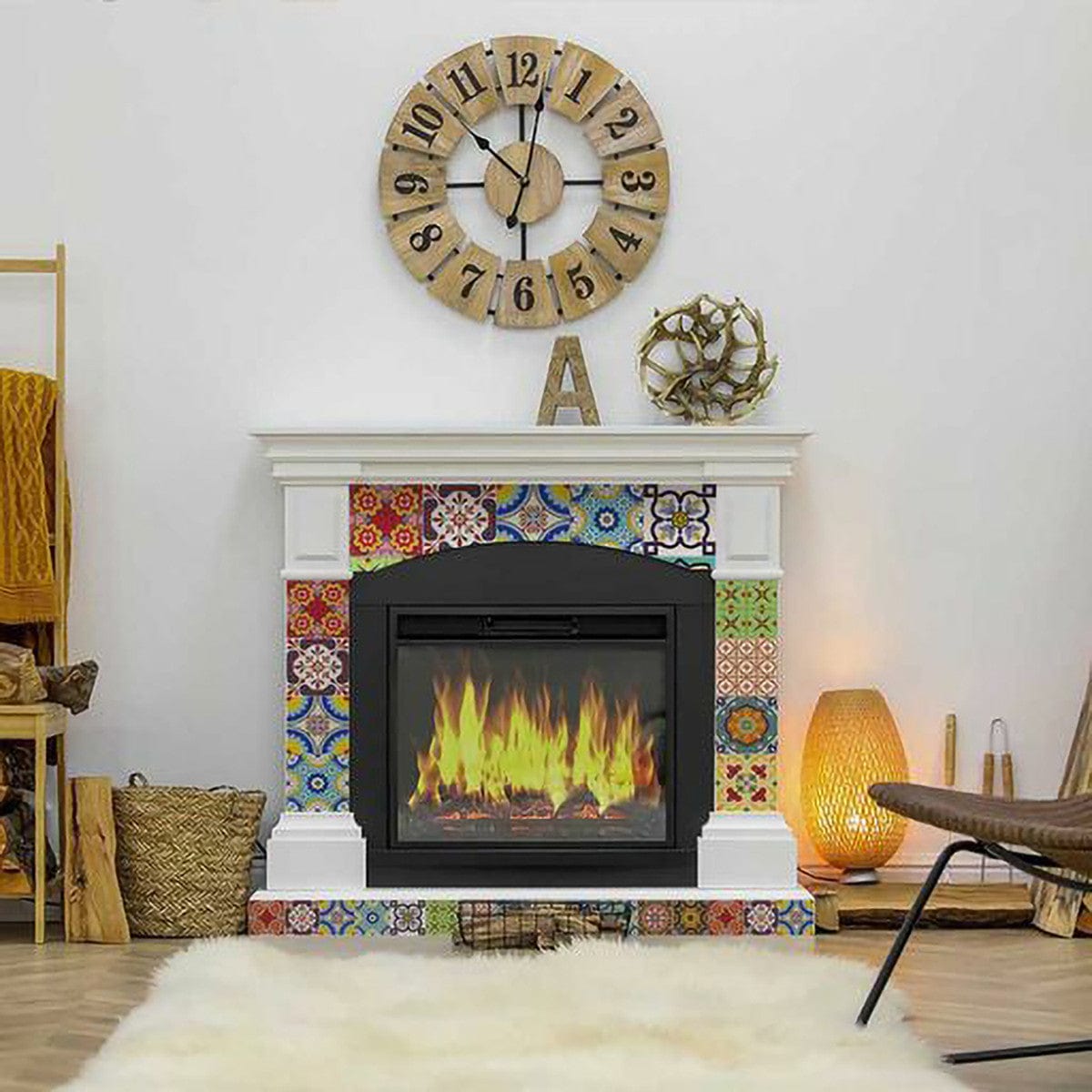 6" X 6" Auguri Geo Peel and Stick Removable  Tiles - Homeroots