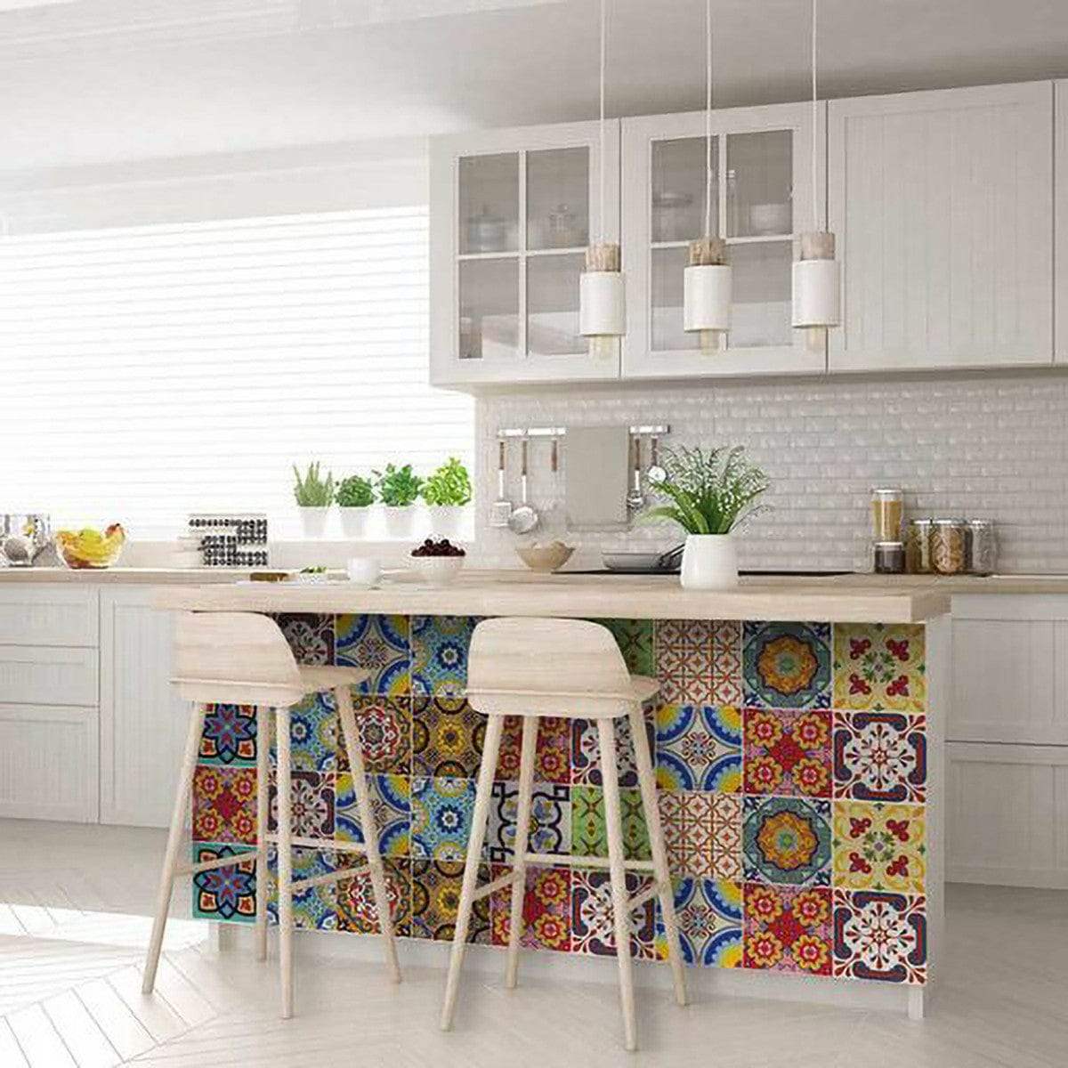 6" X 6" Auguri Geo Peel and Stick Removable Tiles - Homeroots - Flyclothing LLC