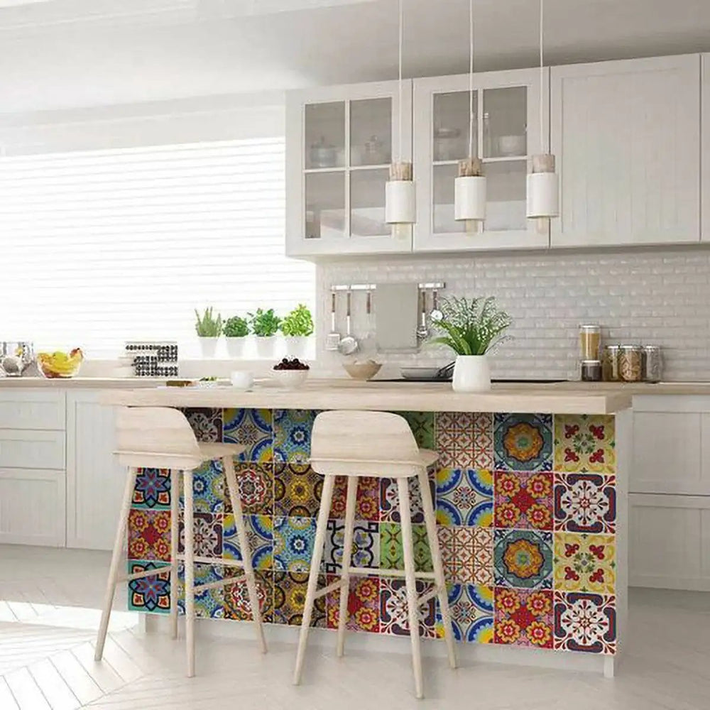 6" X 6" Auguri Geo Peel and Stick Removable  Tiles - Homeroots