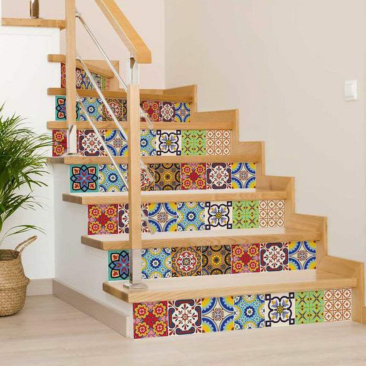 8" X 8" Auguri Geo Peel and Stick Removable Tiles - Homeroots - Flyclothing LLC