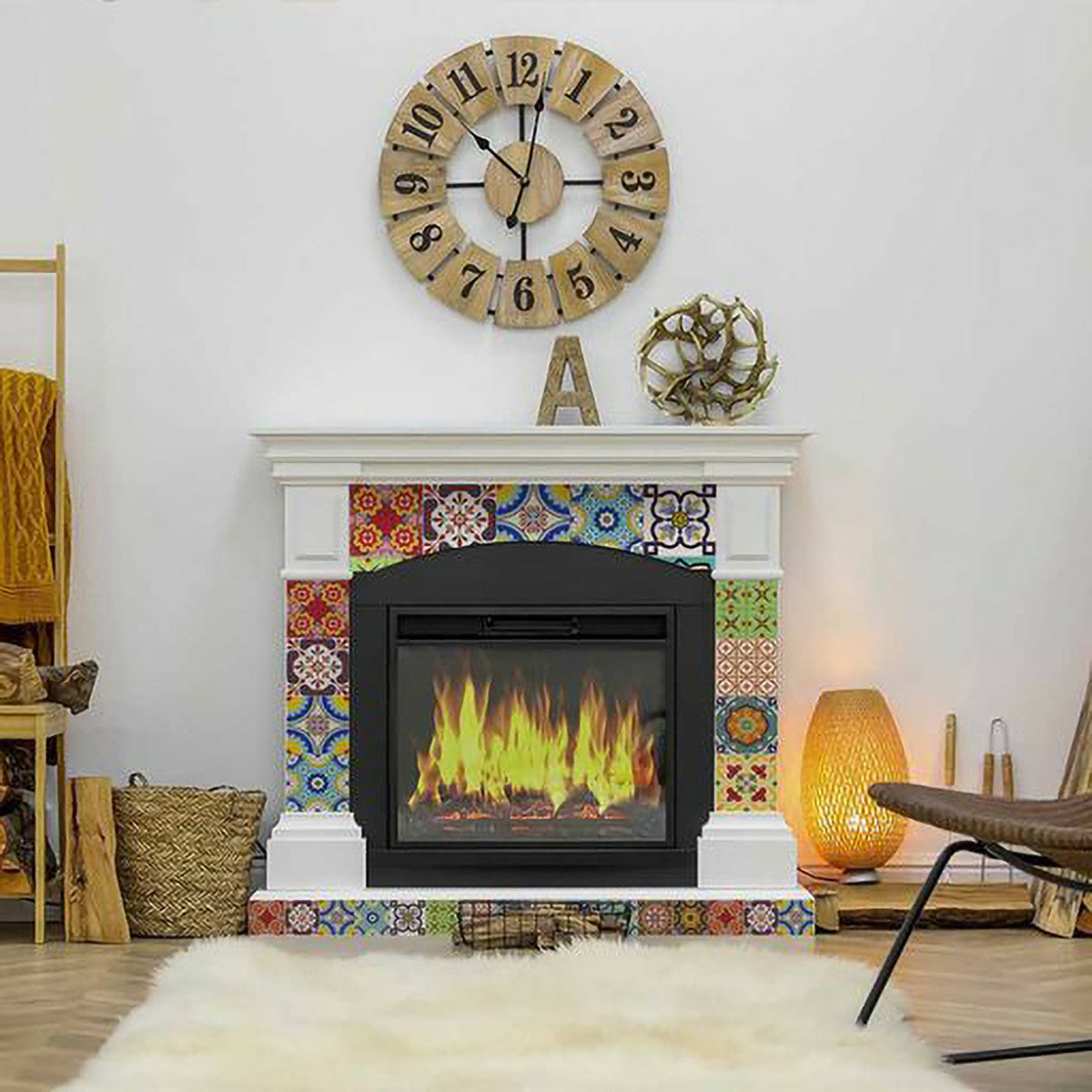 8" X 8" Auguri Geo Peel and Stick Removable Tiles - Homeroots - Flyclothing LLC