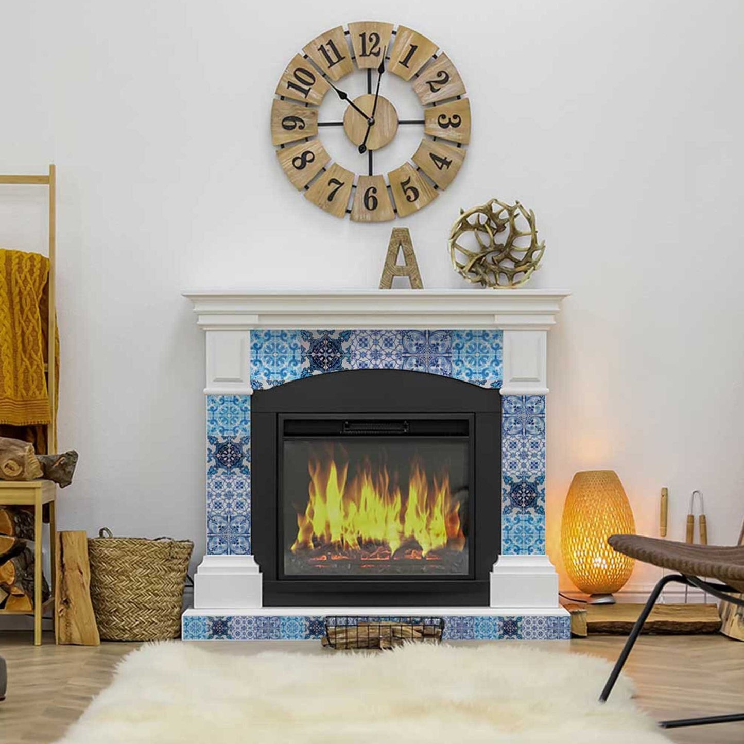 4" X 4" Mediterranean Blues Mosaic Peel and Stick Tiles - Homeroots - Flyclothing LLC