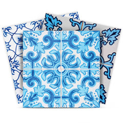 6" X 6" Mediterranean Blues Mosaic Peel and Stick Tiles - Homeroots