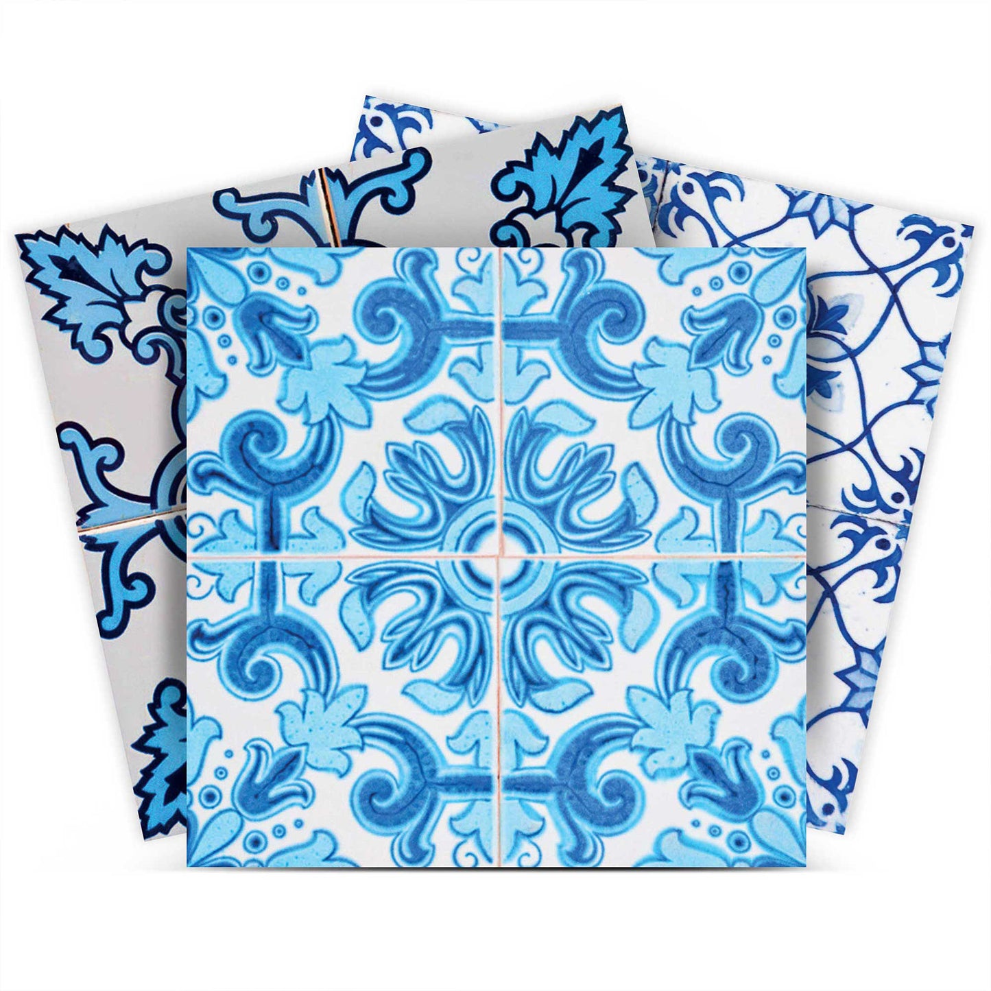 7" X 7" Mediterranean Blues Mosaic Peel and Stick Tiles - Homeroots - Flyclothing LLC