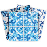 7" X 7" Mediterranean Blues Mosaic Peel and Stick Tiles - Homeroots