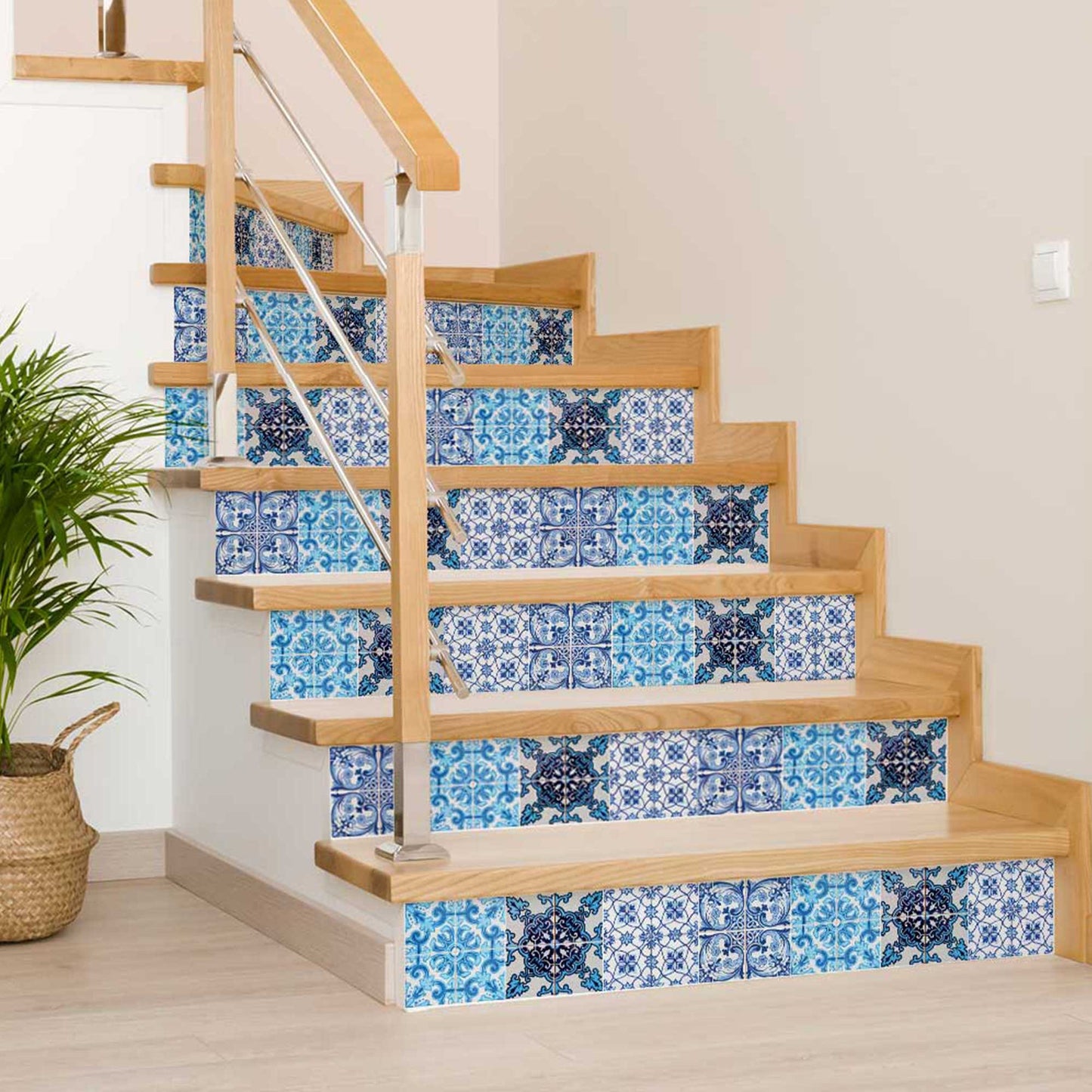 7" X 7" Mediterranean Blues Mosaic Peel and Stick Tiles - Homeroots - Flyclothing LLC