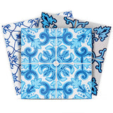 7" X 7" Mediterranean Blues Mosaic Peel and Stick Tiles - Homeroots