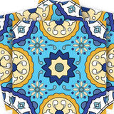 4" X 4" Aqua Floral Peel and Stick Removable Tiles - Homeroots - Flyclothing LLC